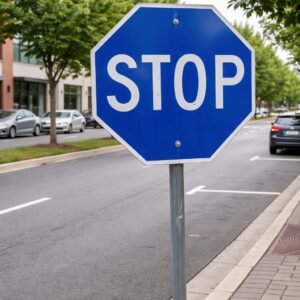 This is The Meaning Behind a Blue Stop Sign