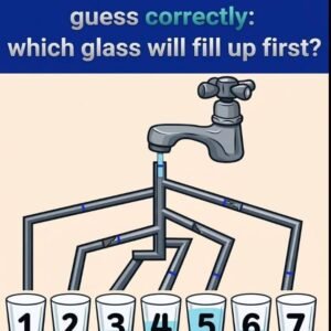 Puzzle Challenge: Which of the 7 Glasses Will Fill First?