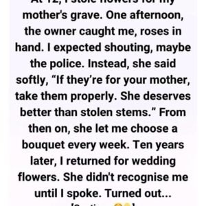 At 12, I stole flowers to place on my mother’s grave — a decade later, I came back as a bride and the florist told me a secret I never expected.