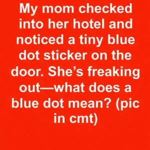My mom checked into her hotel and noticed a tiny blue dot sticker on the door. She’s freaking out—what does a blue dot mean?