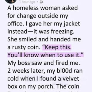 I gave my coat to a woman in the cold—two weeks later, everything changed
