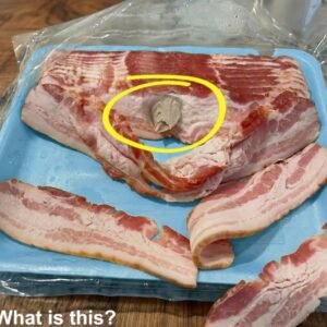 I went to the store and bought some bacon, brought it home to eat.
