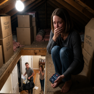 My sister called me at midnight and whispered, “Turn off every light. Go to the attic. Don’t tell your husband.” I thought she was losing her mind — until I looked through the floorboards….